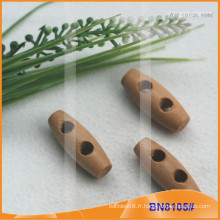 Bouton Toggle en bois naturel naturel pour vêtements BN8105